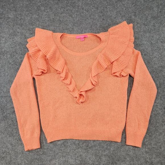 Lilly Pulitzer Orange Ruffle Sweater - Picture 3 of 14
